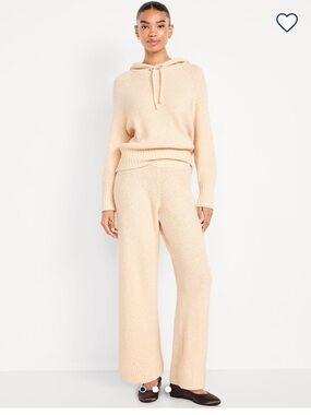 Old Navy Cream Wide-Leg Knit Pants